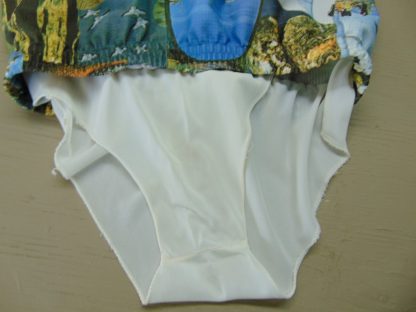 sws21	1970's	Vintage Photo Swim Shorts	$40 	Waist 31/38 in.  Length 10in. - Image 3
