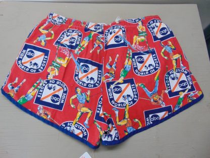 sws22	1970's	Vintage ABC Wide World of Sports Swim Shorts	$40 	Waist 32/ 38in.  Length 12in. - Image 3