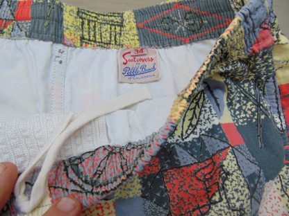 sws43	1940-50's	Vintage Atomic  Pebble Beach Swim Cotton Shorts	$40 	(34)Waist 30/36in.  Length 13in. - Image 4