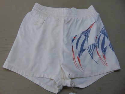 sws45	1940-50's	Vintage McGregor Panel Print Swim RAYON Shorts	$80 	(34)Waist 26/32in.  Length14 1/2 in.