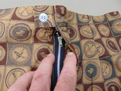 sws56	1940-50's	Vintage Revere medallion pattern Swim Cotton Shorts	$40 	(38-40)Waist 30/36in.  Length 12in. - Image 6