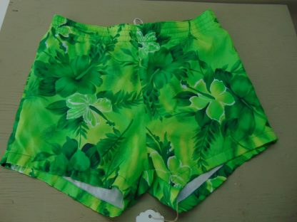 sws65	1970's	Vintage Royal Hawaii Swim Polyester Shorts	$30 	Waist 34/38in.  Length 14in.