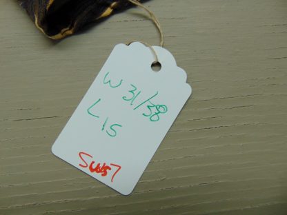 sws7	1960's	Vintage Barkcloth  Swim Shorts	$30 	Waist 31/38 in.  Length 15in. - Image 2