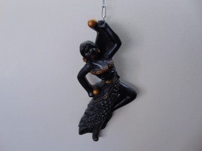 wa15	1950's	Vintage Black Cha cha girl chalk Wall Décor Sconce	$10
