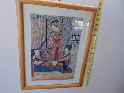 wa67		Antique From Original Block Print Japanese Ukiyo-e  framed	$150
