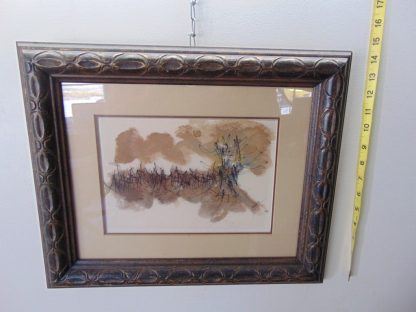 wa78		Vintage Signed Painting Abstract Woods? framed   	$30