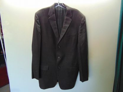 s5c65	1950's	Vintage Brown with subtle gold woven in and Black diagonal linesSport Coat Chest 45 inches	$70