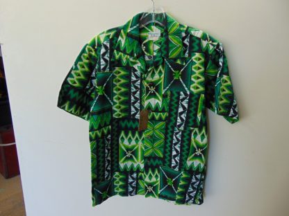 s67h189	1960's	Hookano Tapa cotton vintage Hawaiian shirt Chest size 40 inches 	$40