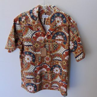 s67h203	1960-70's	heavy polyester vintage Hawaiian shirt Chest size 46 inches 	$20