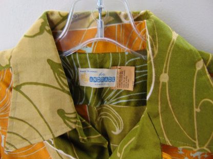 s67h219	1960's	Andrade heavy Acrylic Abstract ploral vintage Hawaiian shirt Chest size 45 inches 	$20 - Image 4