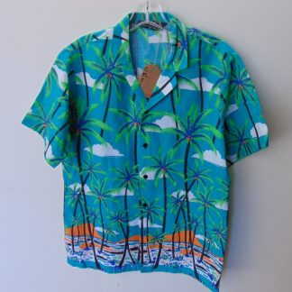 s67h220	1980's	Here to Eternity Border cotton vintage Hawaiian shirt Chest size 41 inches 	$20