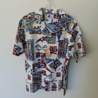 s67h228	1970's	NOS Nui Nalu cotton vintage Hawaiian shirt Chest size 49 inches XL	$30