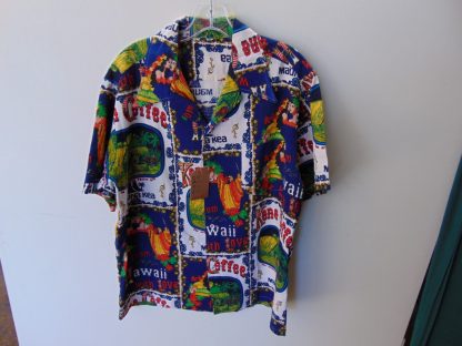 s67h231	1960's	"From Hawaii with Love" barkcloth cotton vintage Hawaiian shirt Chest size 49 inches 	$120 - Image 4