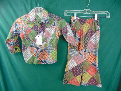 ww118	1960-70's	Vintage Childrens Hippy Shirt and Pants Set chest size 26in.	$50