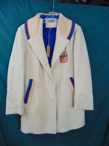 ww11	1960's	Vintage Womens Lakeland 1964 Winter Olympics Official Coat 3/4 legnth heavy wool size 12	$300 	(needs dry cleaned and missing top button)