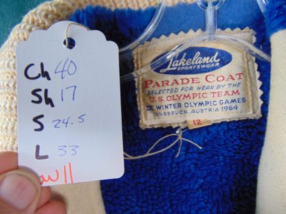 ww11	1960's	Vintage Womens Lakeland 1964 Winter Olympics Official Coat 3/4 legnth heavy wool size 12	$300 	(needs dry cleaned and missing top button) - Image 2