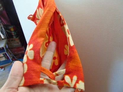 ww25	1970's	Vintage Womens Hawaiian cotton barkcloth mumu cool details	$60 - Image 4