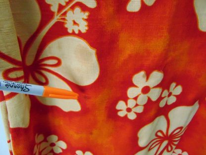 ww25	1970's	Vintage Womens Hawaiian cotton barkcloth mumu cool details	$60 - Image 2