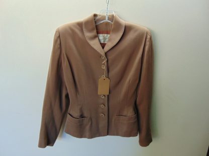 ww58	1940-50's	Vintage Womens Top Shitched Sweet Gabardine Dress Jacket est. size S	$30