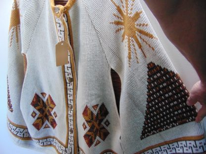 ww60	1970's	Vintage Womens Aztec Backpanel designed Sweater Cape	$30 - Image 3