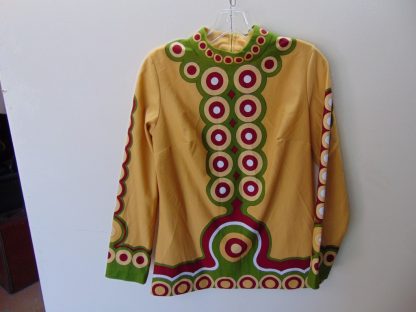 ww73	1960-70's	 Vintage Womens cool zip up blouse polyester chest size 38 in.	$30