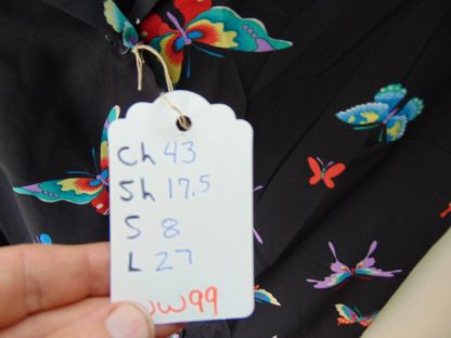 ww99	1970-80's	Vintage Womens Black Butterflies Shirt polyester chest size 43in.	$20 - Image 2