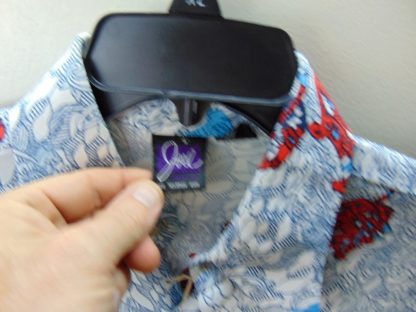 l7s56	1970's	Can see me Discoing Shirt poly or nylon vintage shirt L 	$30 - Image 4
