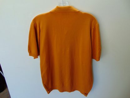 pt195	1960's	Vintage neat contrasting orange w/ covered buttons Shirt Chest 41in. M	$40 - Image 4